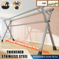 Clothes Drying Rack Foldable with Extendable Rod & Windproof Hooks ¡ª Space-Saving High-Capacity Metal Laundry Rack for Indoor, Outdoor, Balcony & Laundry Room | Multiple Sizes