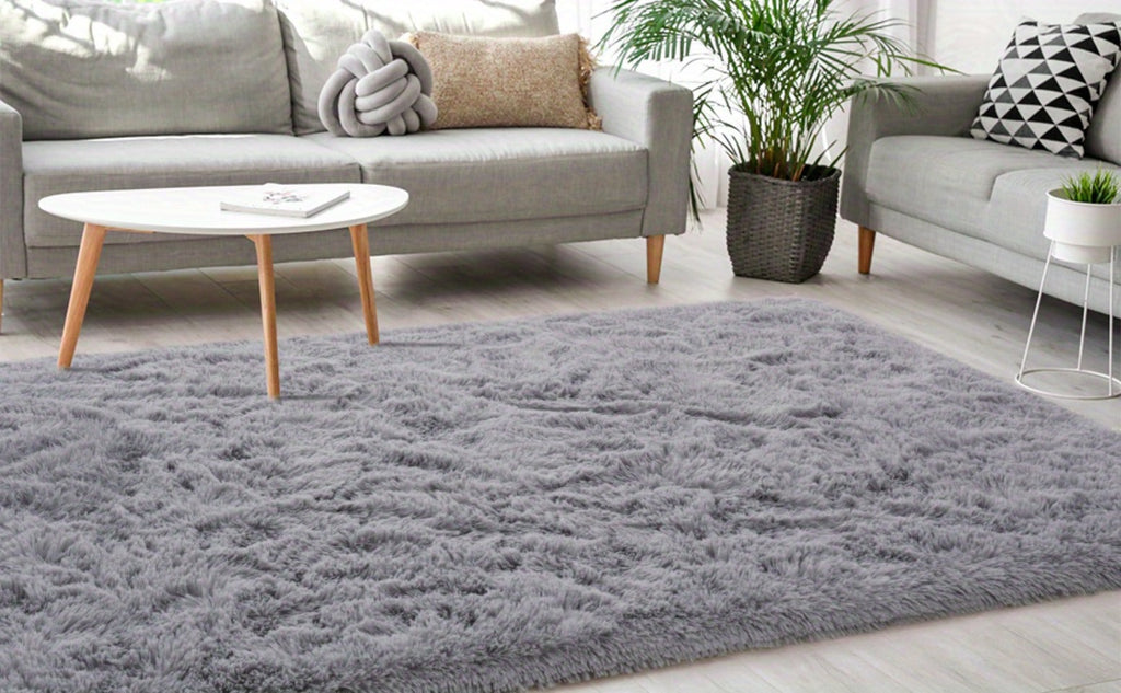 Gradient Color Soft Area Rug - Washable Anti-Slip Shaggy Fluffy Carpet for Living Room & Bedroom | Modern Machine-Made Floor Mat in Extra Large Sizes | Cozy Plush Rug in Multiple Colors