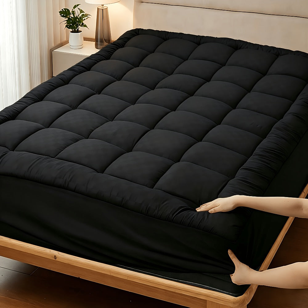 Cooling Mattress Topper Baffle Box Design Overfilled Down Alternative Pillow Top 6-8cm Plush Hotel Quality 8-21 Inch Deep Pocket Twin Full Queen King