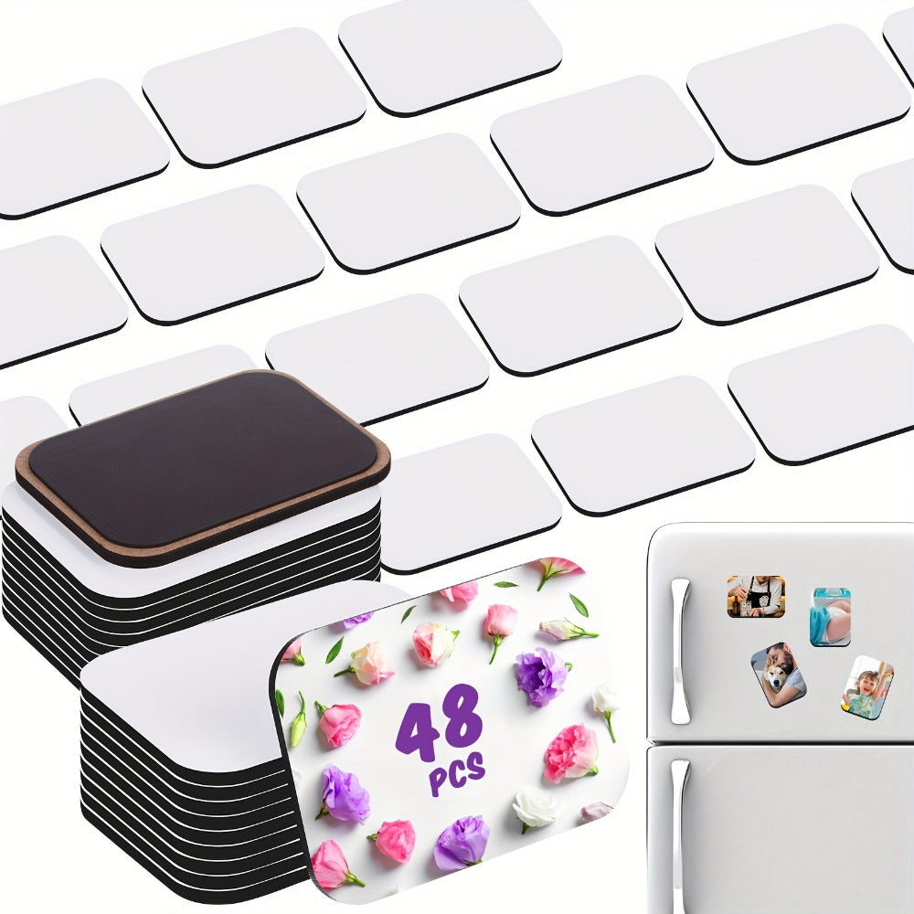 Sublimation Magnet Blanks 96 Pcs Blank Refrigerator Magnets for DIY Crafts ¨C 48 Square & 48 Rectangle Fridge Magnets for Kitchen Office Home Decor Gifts 2.8x2 Inch