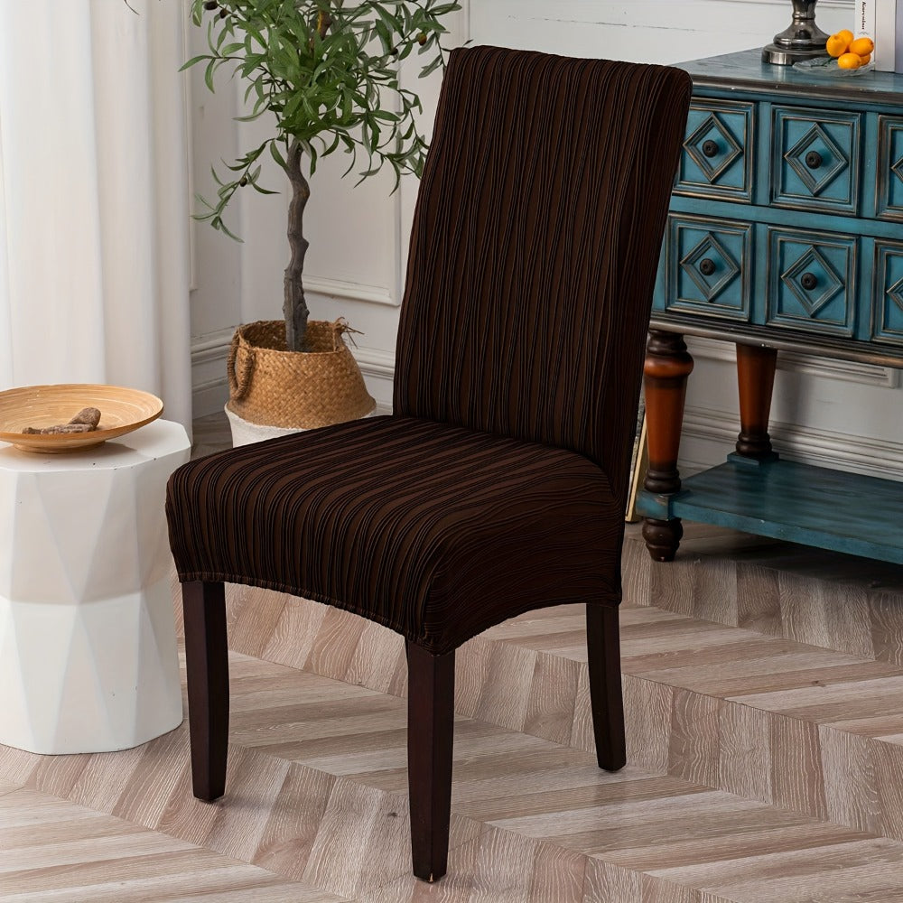 Dining Chair Covers Stretch Slipcovers Set of 4 or 6, Stain Resistant Removable Washable Chair Protector for Home Kitchen Restaurant Wedding, Spandex Jacquard Fabric, 7 Colors Available