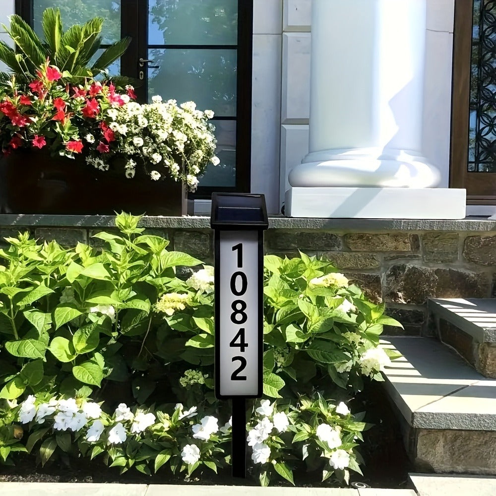 Solar House Number Light LED ¨C DIY Address Sign with 38 LEDs, Switchable Warm & Cool White, IP44 Weatherproof, 270¡ã Solar Panel, Auto On/Off for Home, Yard, Farm & Garden