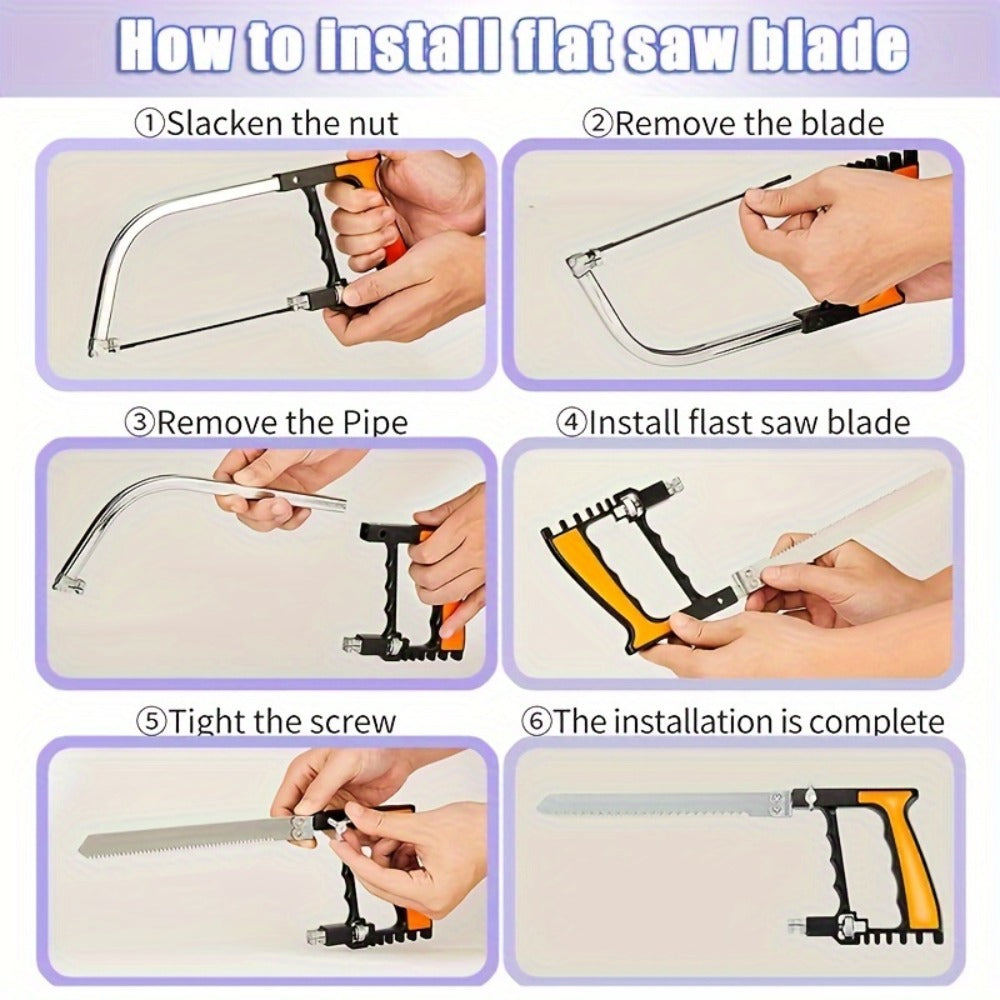 Hand Saw 7-in-1 Multifunctional Mini, Curved Devil Saw Set for Woodworking DIY, Compact Multi-Function Wood Cutting Saw Kit for Pruning, Trimming, Camping & Home Repair