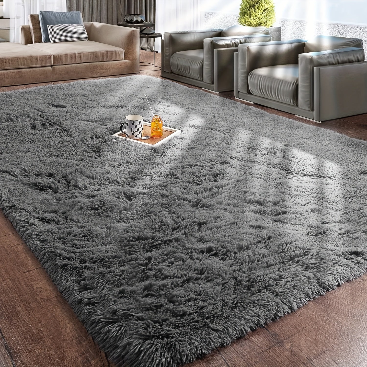 Shaggy Area Rug Soft Plush Fuzzy Carpet Non-Slip Tie-Dye Design for Bedroom Living Room Nursery Dorm ¡ª Pet Friendly Machine Washable Multiple Sizes & Colors