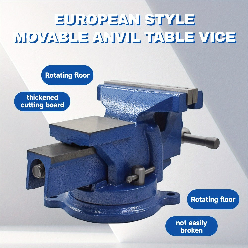 Bench Vise 5-Inch 360-Degree Swivel Base ¨C Heavy-Duty Cast Iron Tabletop Vise with Pipe Jaws & Anvil, Locking Mechanics Clamp for Woodworking, Metalworking, Soldering & DIY
