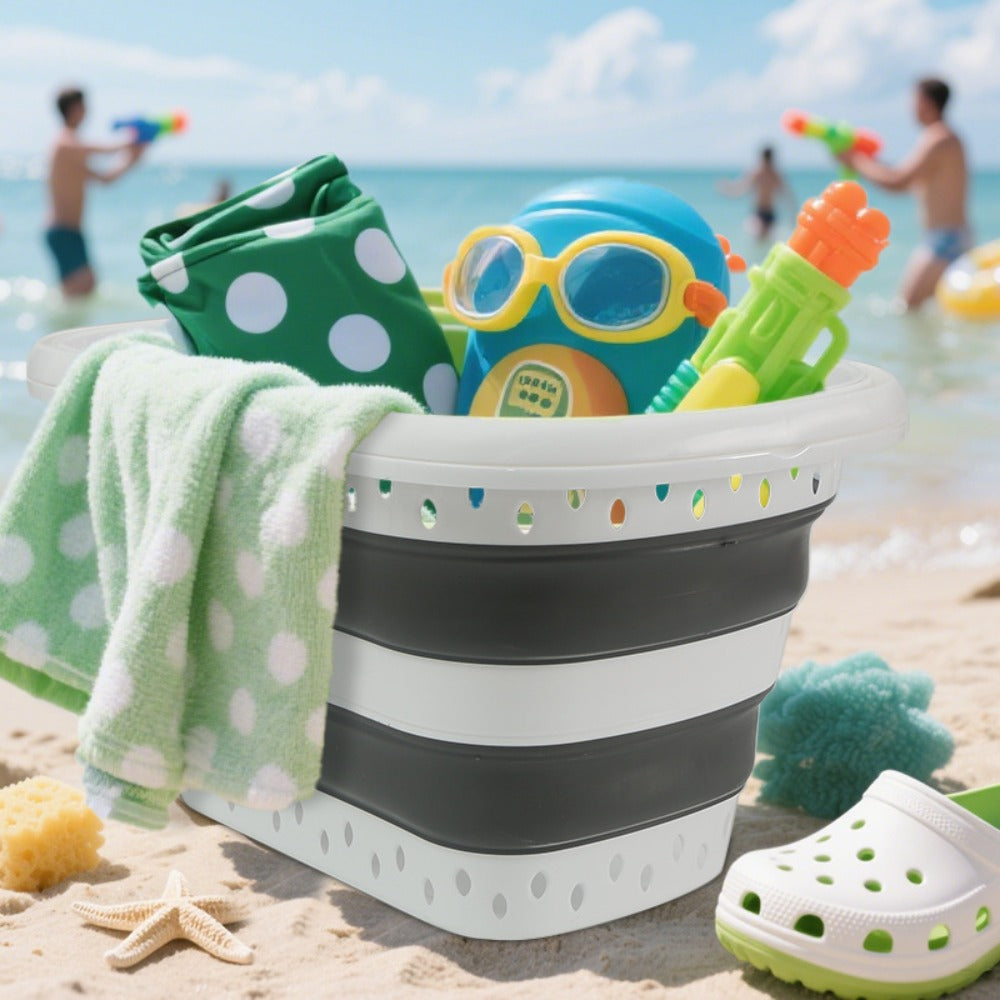 Collapsible Laundry Basket 16 Gallon with Handles ¨C Foldable Plastic Laundry Hamper, Space-Saving Portable Dirty Clothes Basket for Bathroom, Bedroom & Laundry Room