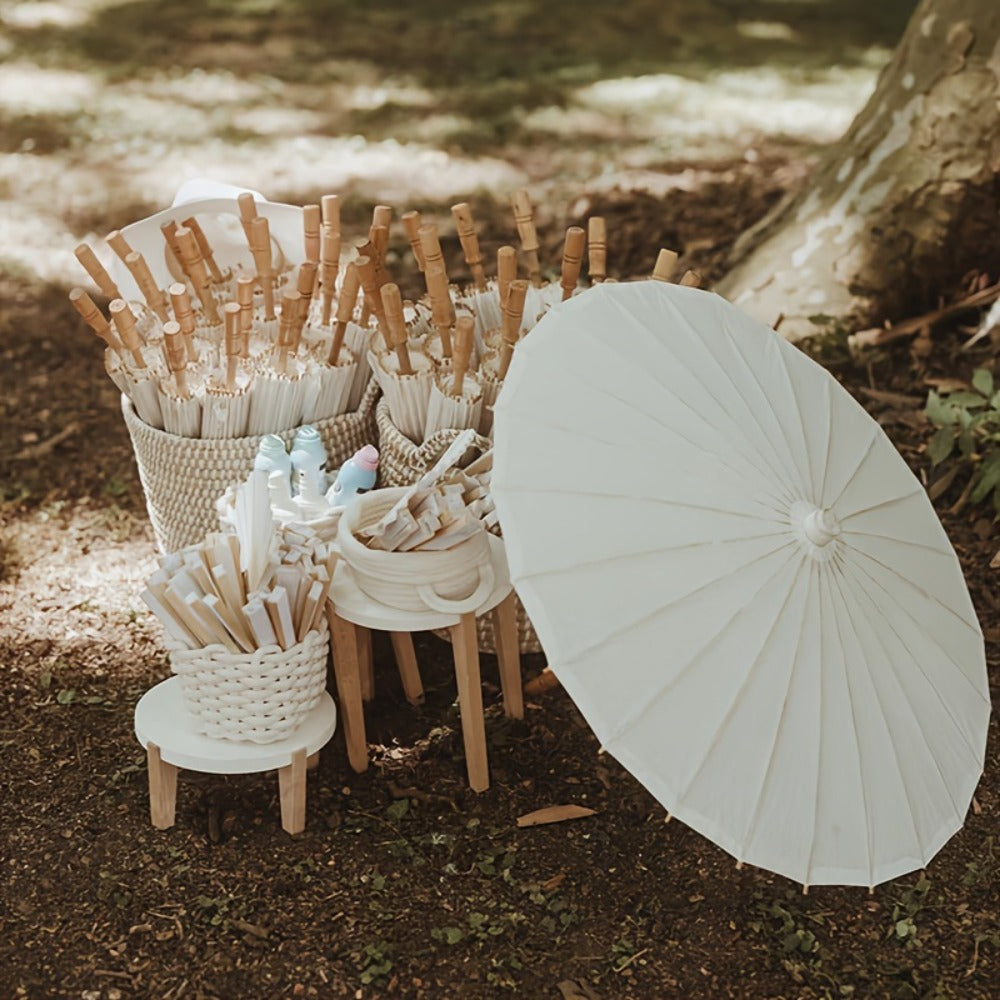 White Paper Parasol Umbrella 23¡± ¨C Wedding, Party & Photography Photobooth Props (10 or 20 PCS)