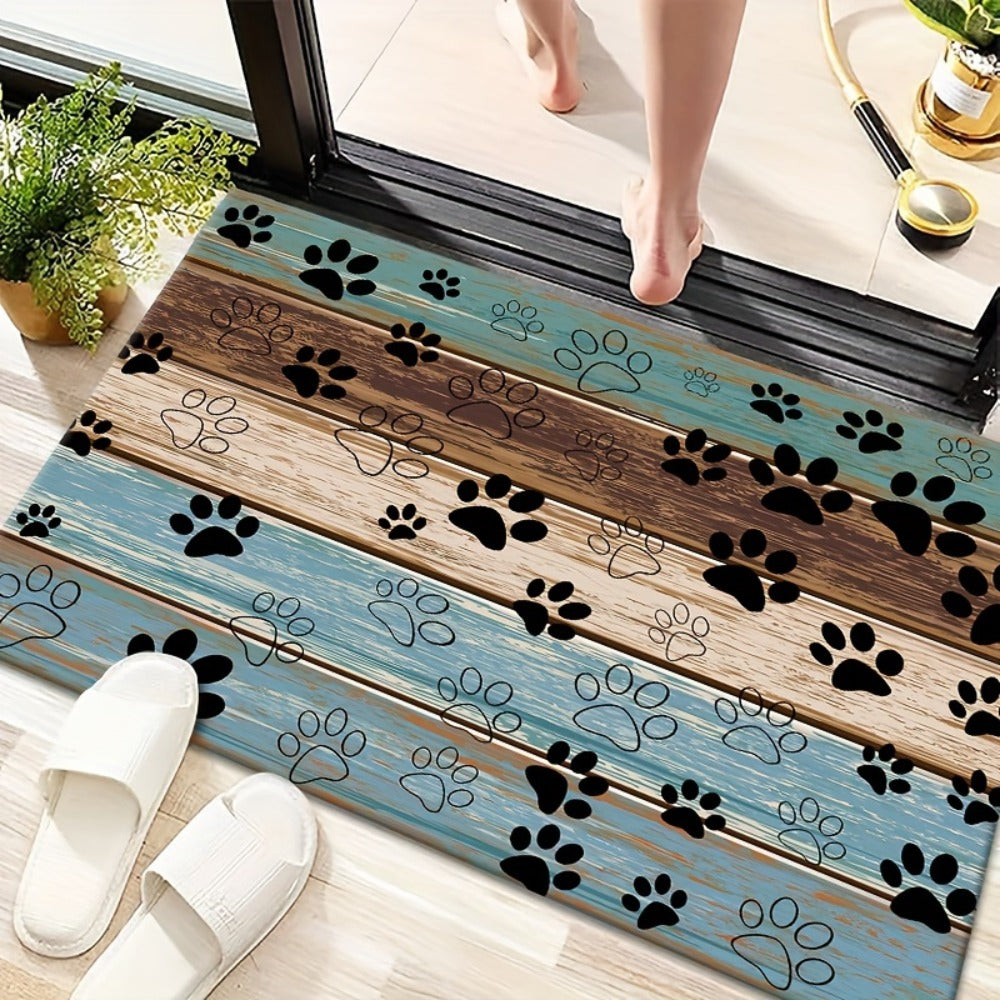 Cat Paw Print Door Mat Non-Slip Washable ¨C Indoor Outdoor Welcome Mat Quick-Dry Anti-Slip Rug for Living Room, Bedroom, Bathroom, Kitchen, Entryway ¨C Multiple Sizes