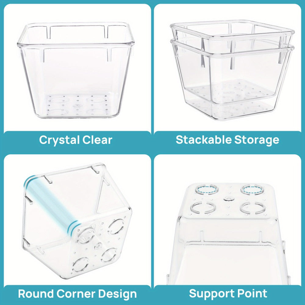 Clear Drawer Organizer Set 60pcs Plastic Storage Bins 4 Sizes for Desk Office Home Kitchen