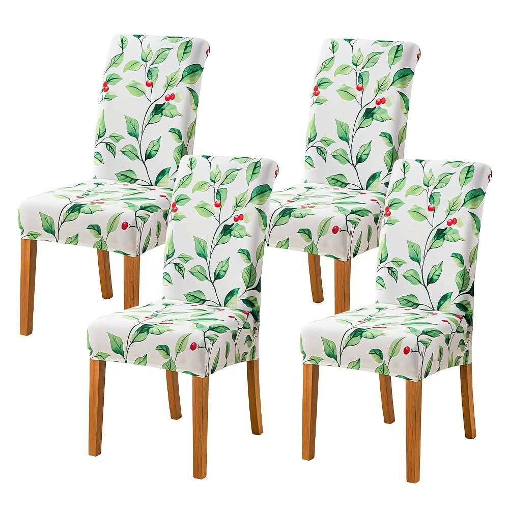 Dining Chair Covers Slipcovers Set of 4 or 6 - Spandex Stretch Milk Velvet Removable Washable Parsons Chair Protector | Anti-Slip Elastic Band | Multiple Prints | Kitchen Dining Room Hotel Ceremony