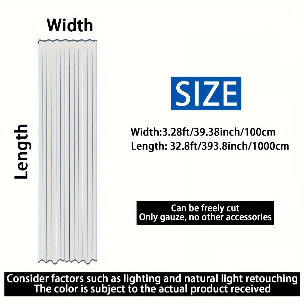 Chiffon Draping Fabric for Wedding Arch 32.8Ft | Sheer Backdrop Curtain for Ceremony, Reception & Bridal Shower Decor, Lightweight Nylon Drape for Party Arch, Birthday & Event Background Decoration