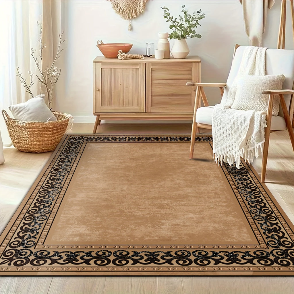 Bohemian Area Rug Machine Washable Non-Slip Vintage Flannel Floor Rug for Living Room Bedroom Home Decor