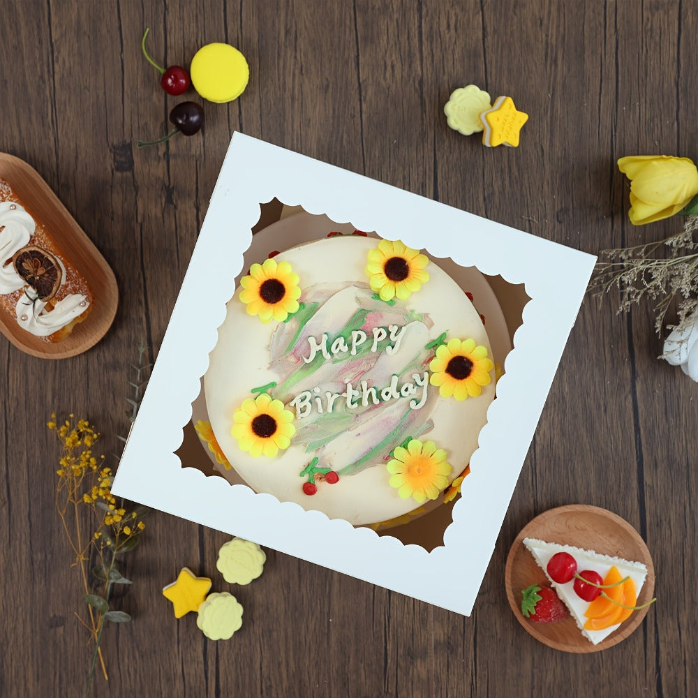 Tall Cake Boxes with Boards 10pcs ¨C Multi-Layer Bakery Gift Box Set 10x10x8in for Birthday Wedding Party
