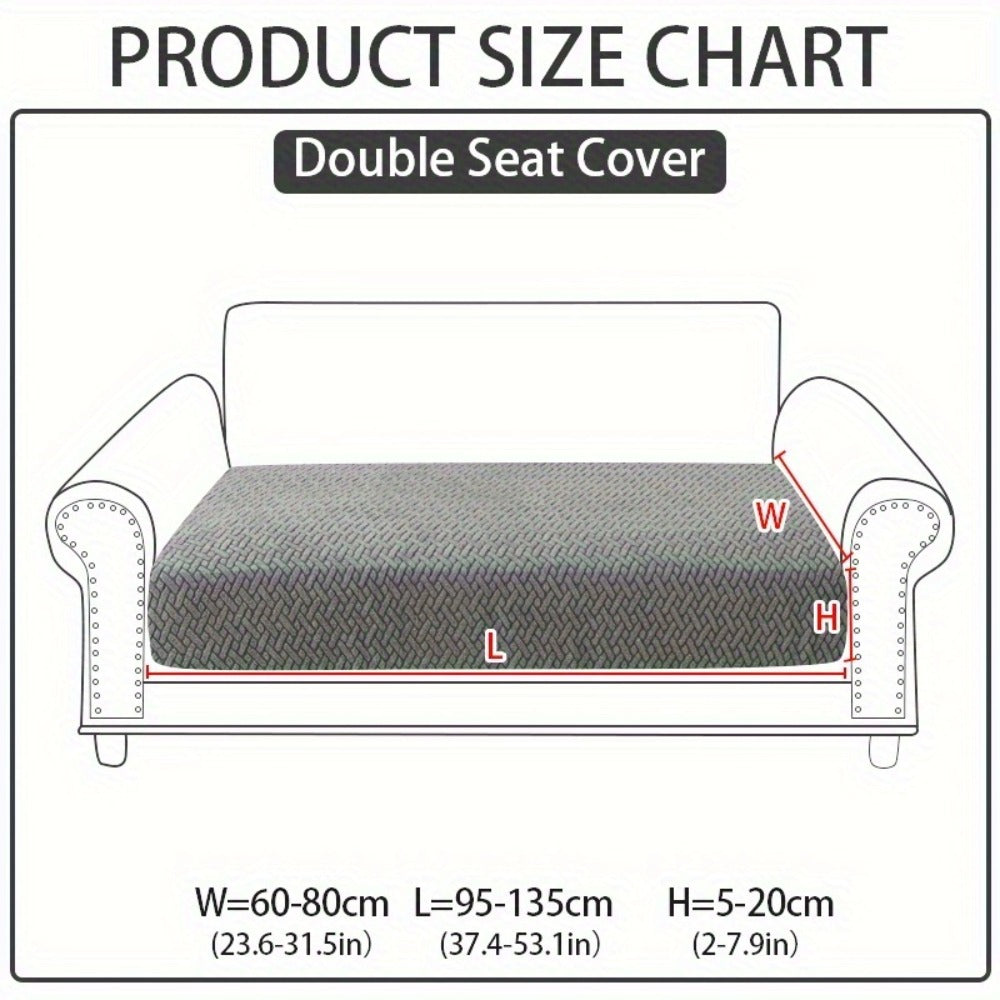 Jacquard Stretch Sofa Cover Non-Slip | Elastic Wear-Resistant Couch Slipcover, Polyester Jacquard Fabric, 1 to 4 Seat Sectional L-Shape, Armrest Backrest, Machine Washable