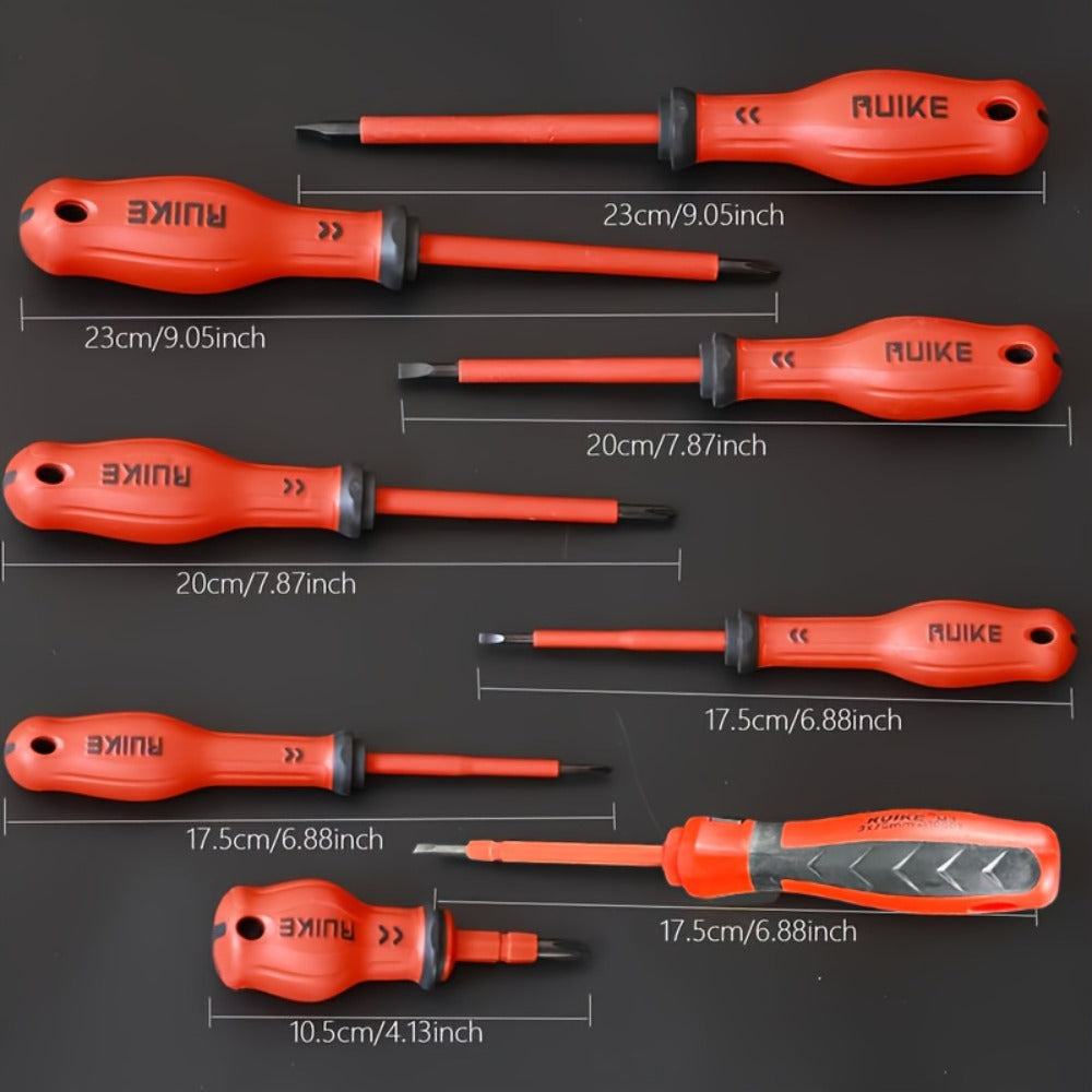Magnetic Screwdriver Set 8pcs, 4 Slotted & 4 Phillips Non-Slip Handle Precision Screwdrivers, Manual Hand Tool Kit for Electronics, Furniture, Appliances, Car Repair & DIY Projects