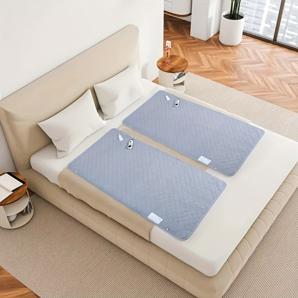 Extra Large Electric Heating Pad 63¡±x31.5¡± with Remote Control - 9 Adjustable Heat Levels, 4 Timer Settings, Quick Heating, Machine Washable, for Bed Massage Table Camping Sleeping Bag, Gray & Brown
