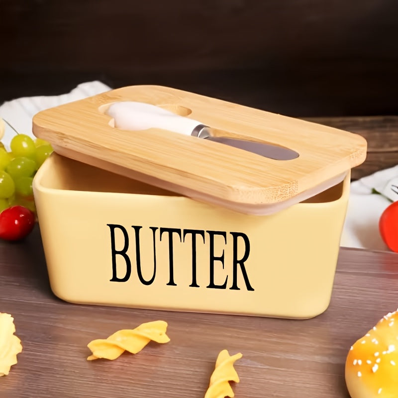 Ceramic Butter Dish with Lid and Knife ¨C Large Countertop Butter Keeper, Airtight Seal, Easy-Clean Design, Multiple Colors ¨C Kitchen Gift for Butter Lovers