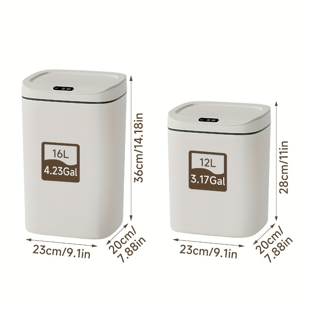 Motion Sensor Trash Can Touchless ¨C Smart Hands-Free Trash Bin with Sealing Lid & Odor-Blocking Technology, Trash Bag Fixing Ring, Easy Clean Durable Design for Kitchen, Office & Bathroom