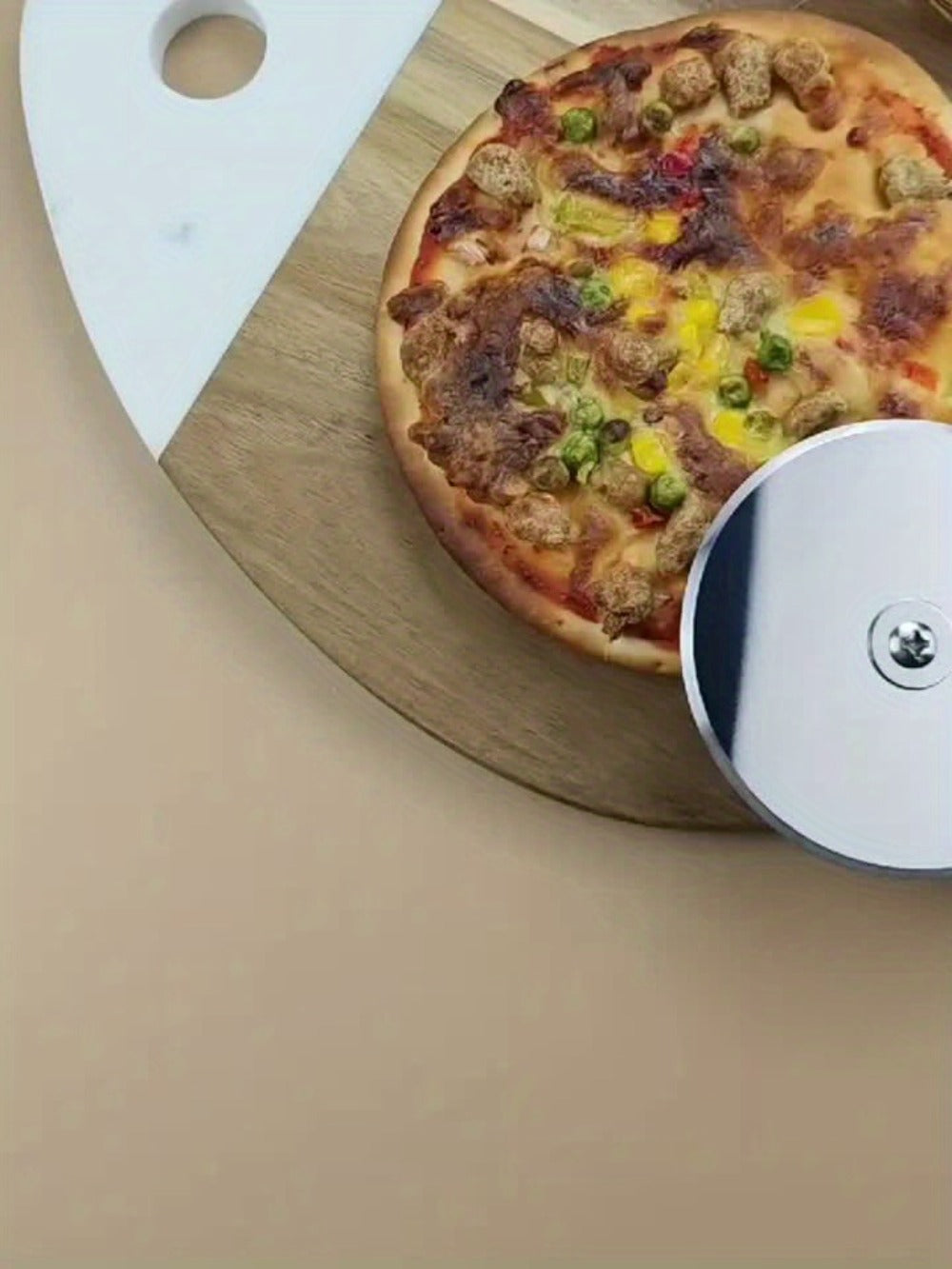Pizza Wheel Cutter Stainless Steel with Wooden Handle Sharp Pizza Slicer Easy Grip Durable Roller for Pizza Biscuits Noodles Pastry Kitchen Gadget 1pc 2pcs