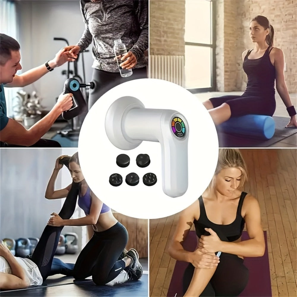 Body Sculpting Massager ¨C Handheld Vibration Body Shaper with 5 Interchangeable Massage Heads | Portable Electric Body Contouring & Slimming Massager for Men & Women | Home Beauty Instrument