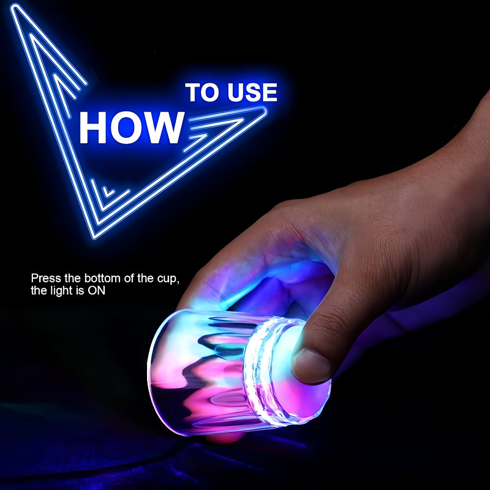 LED Light-Up Party Wine Glasses Set ¨C 12 or 15pcs Glowing Plastic Cups with Colorful LED Lights for Birthday, Bar, Wedding, Holiday & Sports Events