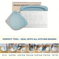 Dough Scraper Bench Scraper - Stainless Steel Dough Cutter with Silicone Handle & Measuring Scale, Multipurpose Pastry Scraper Pizza Spatula Baking Tool, Kitchen Gadget Gift, Blue Grey