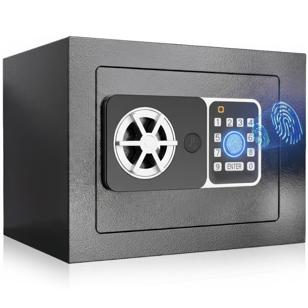 Fingerprint Safe Box with Password and Key Lock 0.3 0.8 1.13 1.71 Cu Ft Home Security Safe for Money Documents Passports Jewelry Bedroom Office Bedside Electronic Combination Lock Steel Safe