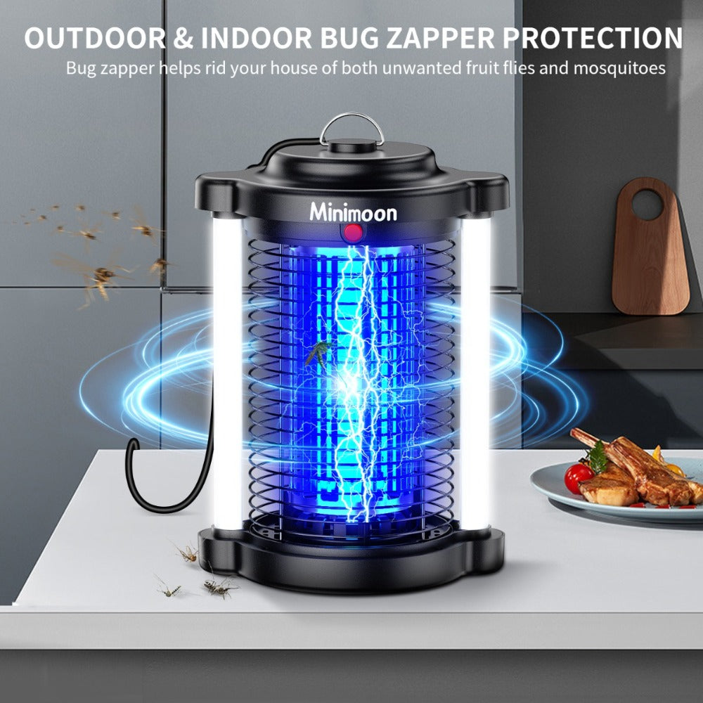 Plug-In Bug Zapper with Dual LED ¨C 110V Electric Fly Killer & Mosquito Trap, Instant Kill for Mosquitoes, Flies & Cockroaches, with Bug Collector Tray, for Home, Office & Commercial Use (HK-5)
