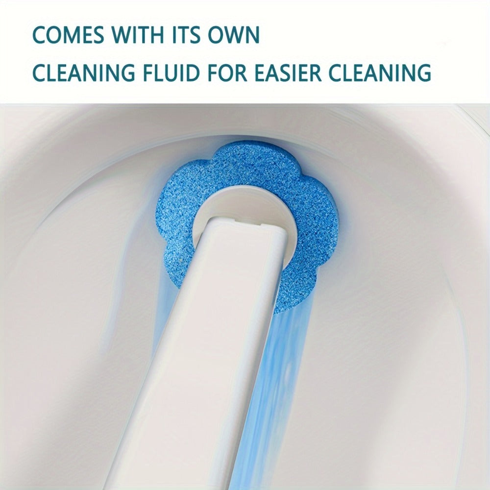 Disposable Toilet Brush Set with Replaceable Heads - 7-Piece Bathroom Cleaning Kit, Portable & Durable