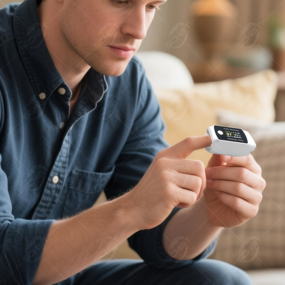 Fingertip Pulse Oximeter 2-in-1 with Blood Pressure Monitor | Real-Time Heart Rate & SpO2 Tracking via Bluetooth App | Compact Digital Oxygen Meter with Perfusion Index | BM1000B Sporting & Aviation Use