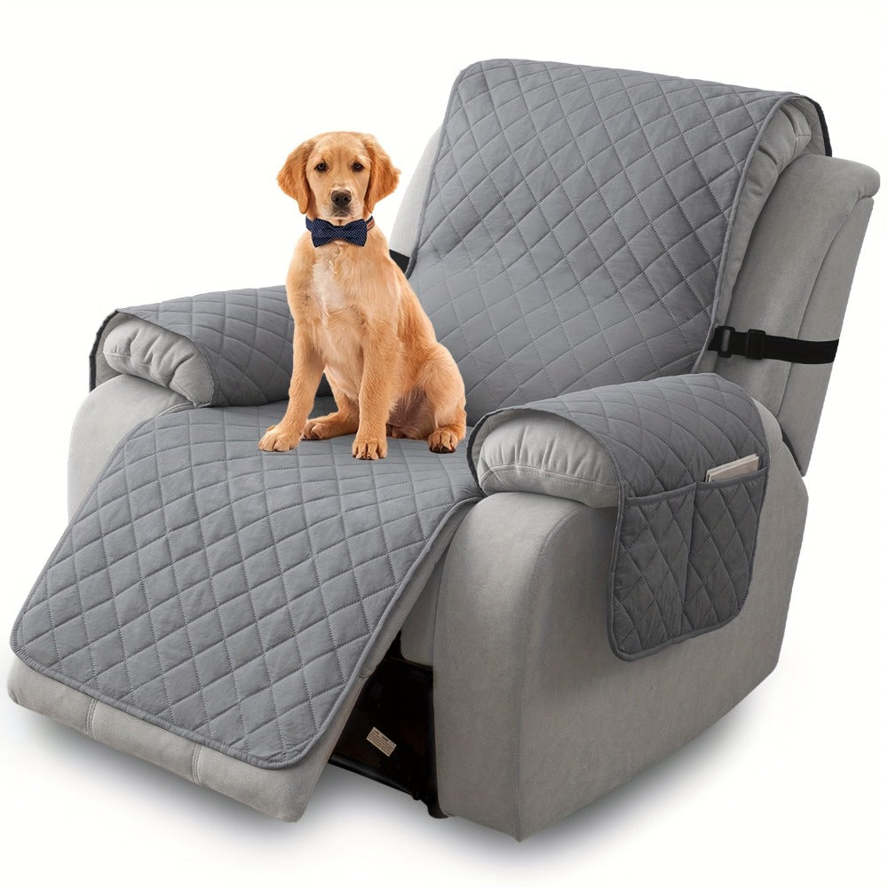 Non-Slip Recliner Chair Cover Sofa Slipcover with Elastic Straps Washable Pet Furniture Protector Indoor Outdoor 8 Colors