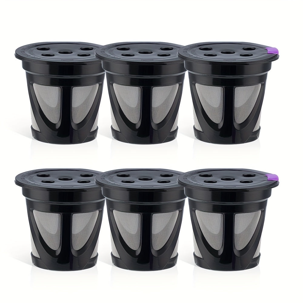 Reusable K-Cup Coffee Pods Set of 6 ¨C Refillable Coffee Filters Compatible with Keurig K-Supreme & K-Supreme Plus, Use Your Own Ground Coffee, Eco-Friendly & BPA-Free ¨C Black, Purple, Mixed
