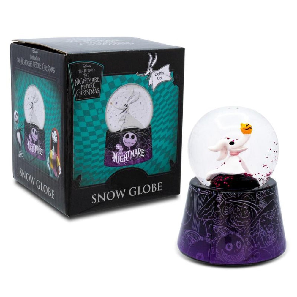 Nightmare Before Christmas Zero Light-Up Snow Globe ¨C Disney Jack Skellington Dog Mini Collectible Snow Globe 3-Inch, LED Light-Up, Battery Included, Halloween Christmas Desk Decor Gift