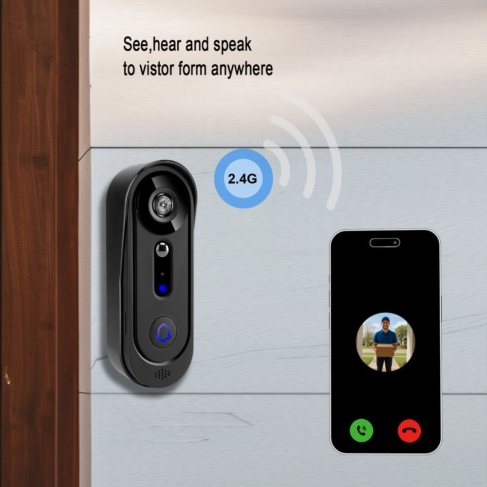 Video Doorbell Camera 1080P HD Wireless with Night Vision, Motion Detection, Two-Way Audio, Indoor Chime & Cloud Storage ¨C 5200mAh Battery, 166¡ã Wide Angle, 2.4GHz WiFi Smart Door Camera