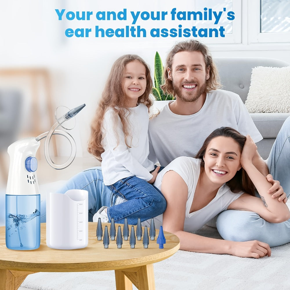 Ear Wax Removal Kit Manual Travel-Friendly Compact Ear Cleaning Set ¨C Safe Irrigation System for Adults and Kids, Portable Ear Cleaner Tool for Home and On-the-Go Ear Care