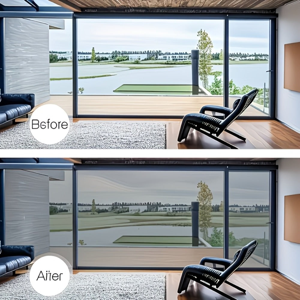 One Way Window Privacy Film Static Cling No Glue UV Blocking Heat Control Reflective Mirror Film for Home Office Bathroom, 12 Mil, Black Blue Gray Silver