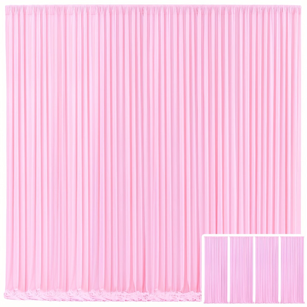 Blackout Backdrop Curtain 4 Pack 5x10 Ft - Heavyweight Nonwoven, Wrinkle-Resistant, Smooth Hanging for Wedding Birthday Baby Shower Party Photography Background Decoration