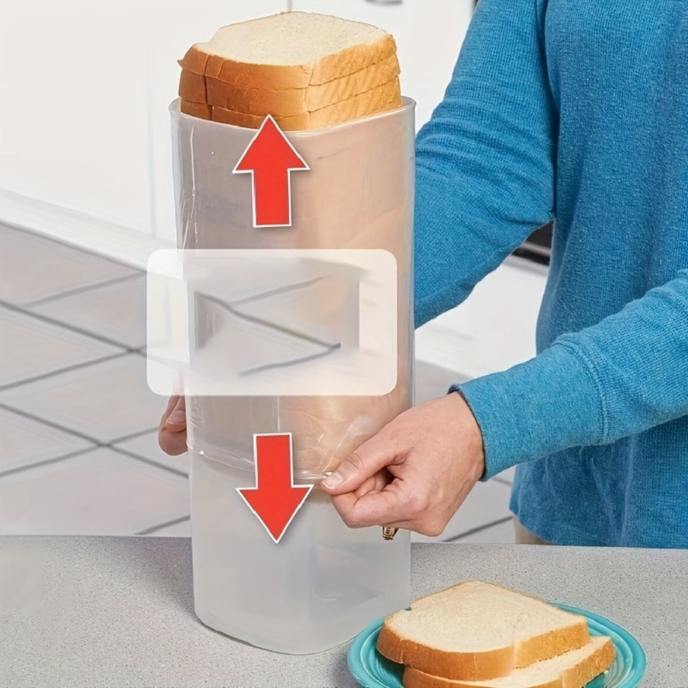 Leak Proof Plastic Food Storage Container with Flip Top Lid ¨C Airtight Sealing Box for Bread, Toast, Fruits & Vegetables, Rectangle Kitchen Organizer