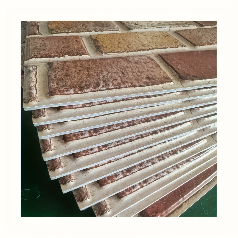 Peel and Stick Tile Stickers 20pcs Vintage Brick Pattern Self-Adhesive Waterproof Wall Tiles for Kitchen Bathroom Toilet ¨C Removable Oil-Proof Backsplash Wall Art Decor