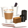 Disposable Paper Coffee Cups with Lids and Sleeves 12oz ¨C Leak-Proof To-Go Hot Coffee Cups with Insulated Sleeve for Home, Office, Party & Coffee Bar | 50 or 100 Pack