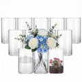 Glass Cylinder Vases for Centerpieces Bulk 12/24pcs ¨C Clear Flower Vases for Wedding Decorations, Floral Arrangements, Home, Restaurant & Party Table Decor, 6x3.4in