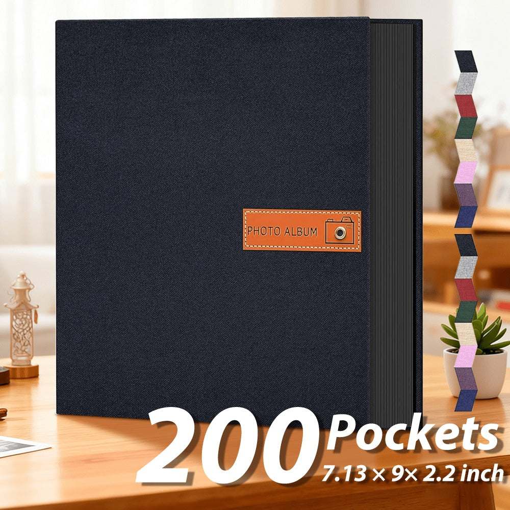 Photo Album 4x6 200 & 1000 Pockets with Label ¨C Linen Hardcover Memory Book for Wedding, Baby, Travel, Anniversary, Birthday & Graduation Gifts