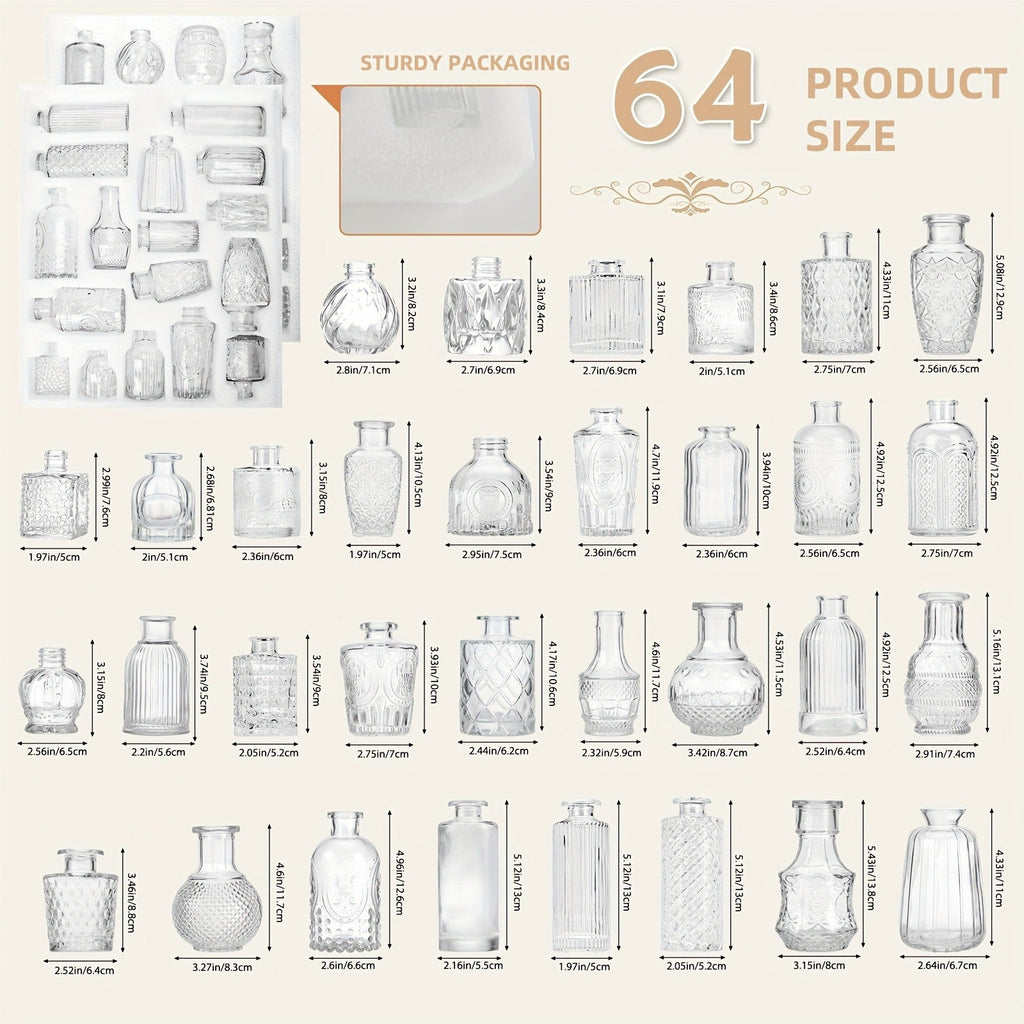 Glass Bud Vases Bulk Set ¨C Clear Flower Vases for Wedding Table Centerpieces, Home Decor, Birthday, Anniversary & Holiday Party Decorations