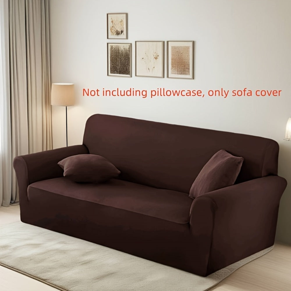 Elastic Anti-Slip Sofa Cover - Stretch Pet Friendly Couch Slipcover with Cat Paw Protection, Easy Care Fabric for Living Room Bedroom Office, 7 Colors 1-4 Seater