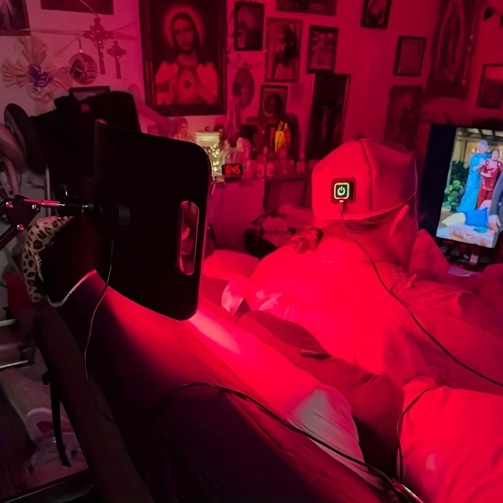 Red Light Therapy Lamp 660nm & 850nm Near Infrared Light Therapy Device with Stand LED Panel for Face Body Skin Rejuvenation Pain Relief Muscle Recovery