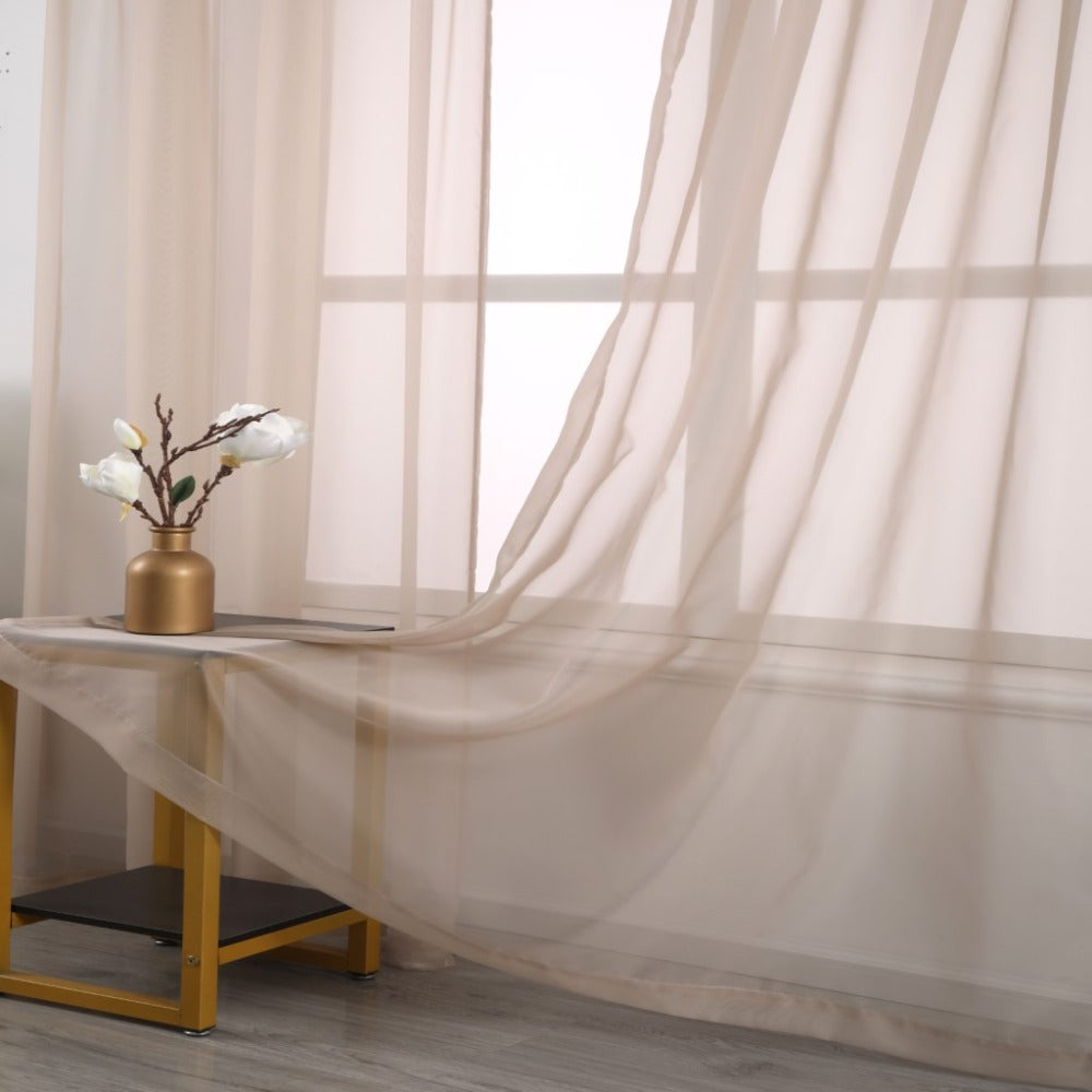 Sheer Curtains 2 Panels Rod Pocket ¨C Light Filtering Privacy Window Drapes for Living Room Bedroom Modern Home Decor