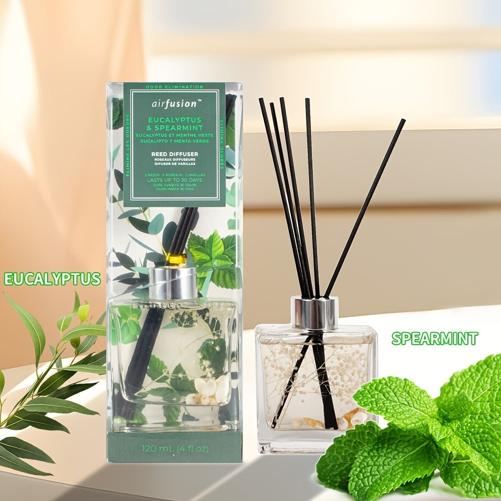 Reed Diffuser Set 4oz - Aromatherapy Home Fragrance Sticks with Essential Oil Scents, Long Lasting Air Freshener for Bedroom, Living Room, Bathroom, Office & Hotel Decor