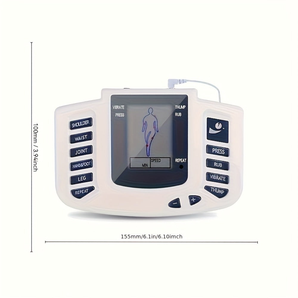 TENS EMS Machine Dual Channel Muscle Stimulator 4 Electrodes 10 Modes 8 Intensity Levels for Back Shoulder Knee Pain Relief Relaxation Exercise Gift