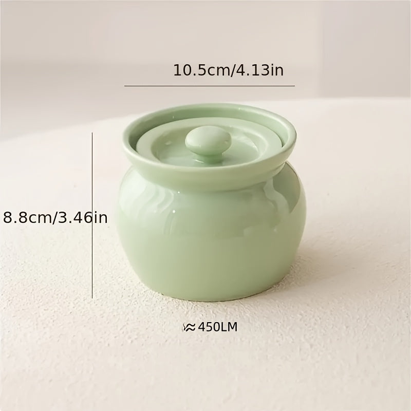 Ceramic Steam Stewing Pot - Water-Separated Clay Pot for Soups, Stews & Slow Cooking, Household Steaming Pot with Lid for One Person, Heat-Resistant Soup Pot for Stovetop & Kitchen Use