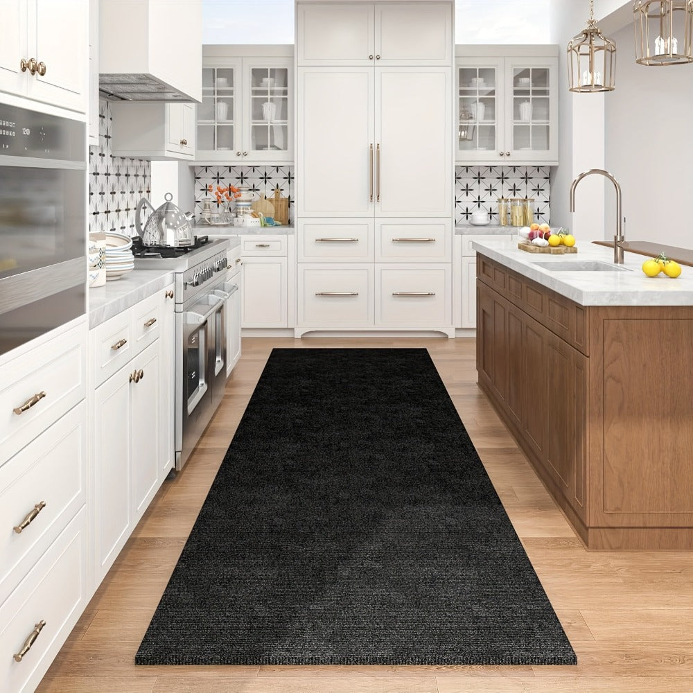 Non-Slip Runner Rug Self-Adhesive Carpet Strip Mat | Machine Washable Hallway Kitchen Stair Mat with Rubber Backing | Cat Scratch Protector Floor Covering